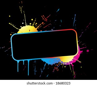 Colorful splattered banner. Easy to edit.
