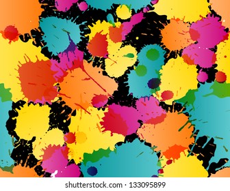 Colorful splatters template