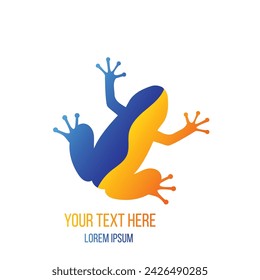 Colorful Split Frog Silhouette Top View Template. Graphic Resources and animal vector art