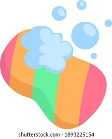 Colorful sponge, illustration, vector on white background