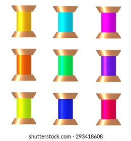 Colorful spools of thread