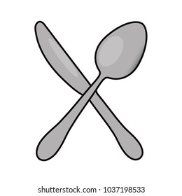 colorful  spoon  and knife  over white background  vector illustration