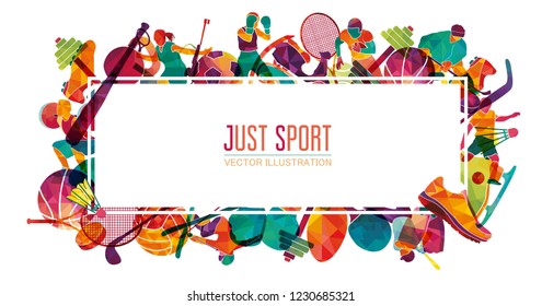 Colorful Sport Background Football Basketball Hockey Stock Vector Royalty Free