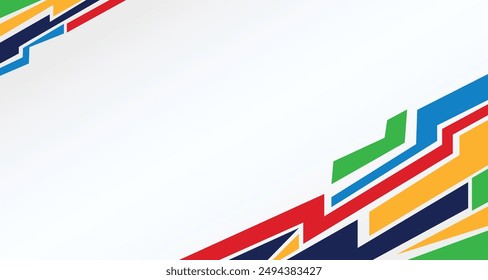 Colorful sport background international tournament football basketball softball volleyball in france 2024. Abstract wave geometric color background with sport athletic style for world sport event.