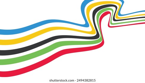 Colorful sport background for olympic international tournament in Paris france 2024. Abstract wave geometric color background with sport athletic style for world sport event.