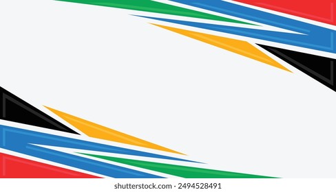 Colorful sport background for olympic international tournament in Paris france 2024. Abstract wave geometric color background with sport athletic style for world sport event.