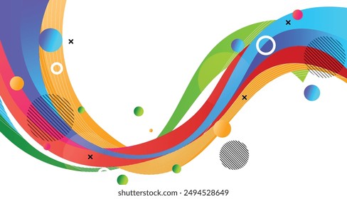 Colorful sport background for olympic international tournament in Paris france 2024. Abstract wave geometric color background with sport athletic style for world sport event.