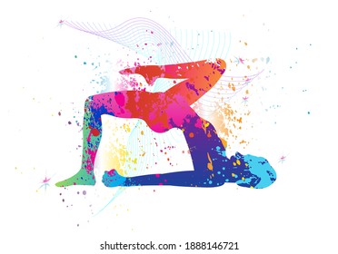 Colorful Sport Background Yoga Logo Design Stock Vector (Royalty Free ...