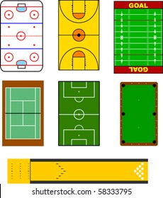 colorful sport fields and playing areas