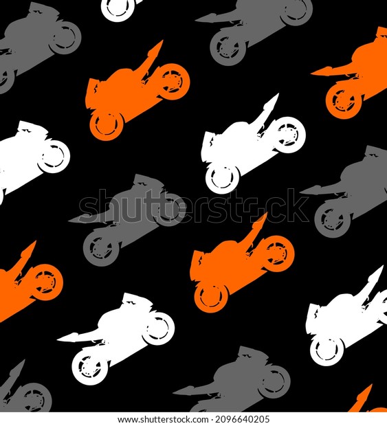 colorful sport motorbike pattern on black\
background, naked bike, racer, bikers, t-shirt design, dragrace,\
Motorradfahrer, motorrijder,\
motard\
