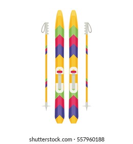 Colorful sport winter ski isolated illustration