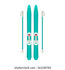 Colorful sport winter ski isolated illustration