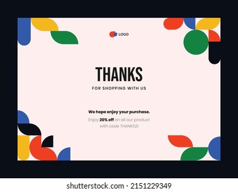 Colorful Sport Yoga Minimalist Simple Modern Thank You Card Template