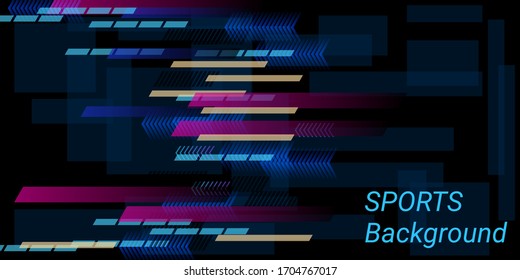 Colorful sports abstract vector background in modern style.  Modern design. Geometric vector template. Cover layout template. Communication poster.