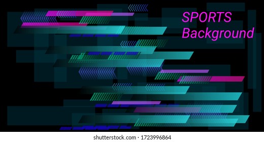 Colorful sports abstract vector background in modern style.  Modern design. Geometric vector template. Cover layout template. Communication poster.