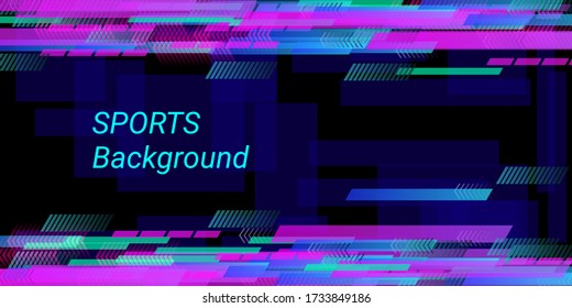 Colorful sports abstract vector background in modern style.  Modern design. Geometric vector template. Cover layout template. Communication poster.