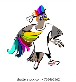 Colorful sports bird