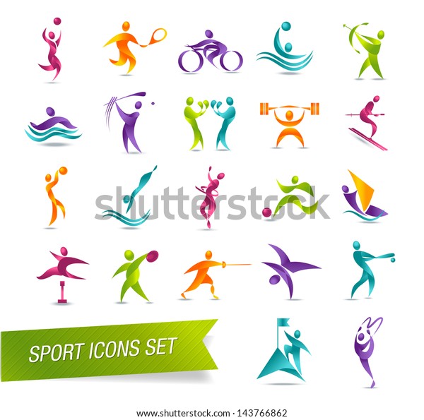 Colorful Sports Icon Set Vector Illustration Stock Vector (Royalty Free ...