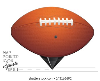 Colorful sports Map pointer icon. Football. eps 8