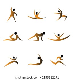 Colorful sports vector icons set.