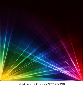 Colorful Spotlight background. Vector illustration. Neon or laser light