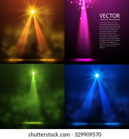 Colorful Spotlights Collection. Vector illustration