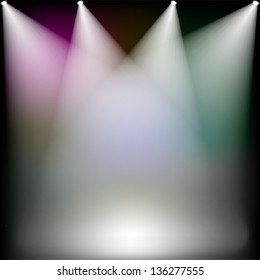 Colorful spotlights on stage