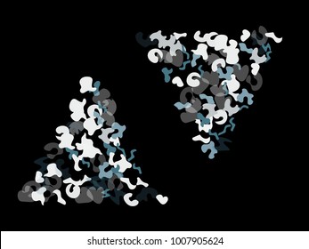 Colorful spots. Black background. Abstract print pattern. Vector illustration for celebration, party, holiday, invitation and Your project. Chaotic Decor. Modern Creative Style.
