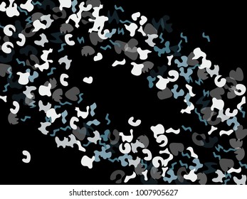 Colorful spots. Black background. Abstract print pattern. Vector illustration for celebration, party, holiday, invitation and Your project. Chaotic Decor. Modern Creative Style.