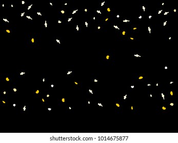 Colorful spots. Black background. Abstract print pattern. Vector illustration for celebration, party, holiday, invitation and Your project. Chaotic Decor. Modern Creative Style.