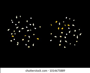 Colorful spots. Black background. Abstract print pattern. Vector illustration for celebration, party, holiday, invitation and Your project. Chaotic Decor. Modern Creative Style.