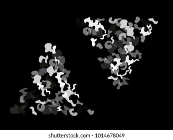 Colorful spots. Black background. Abstract print pattern. Vector illustration for celebration, party, holiday, invitation and Your project. Chaotic Decor. Modern Creative Style.