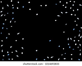 Colorful spots. Black background. Abstract print pattern. Vector illustration for celebration, party, holiday, invitation and Your project. Chaotic Decor. Modern Creative Style.