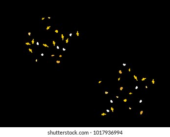 Colorful spots. Black background. Abstract print pattern. Vector illustration for celebration, party, holiday, invitation and Your project. Chaotic Decor. Modern Creative Style.
