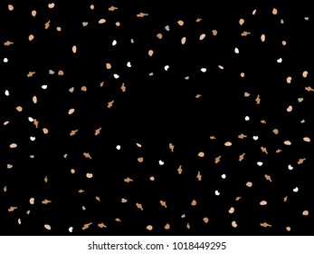 Colorful spots. Black background. Abstract print pattern. Vector illustration for celebration, party, holiday, invitation and Your project. Chaotic Decor. Modern Creative Style.