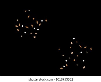 Colorful spots. Black background. Abstract print pattern. Vector illustration for celebration, party, holiday, invitation and Your project. Chaotic Decor. Modern Creative Style.