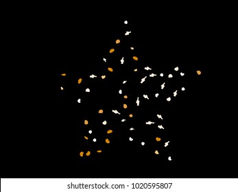 Colorful spots. Black background. Abstract print pattern. Vector illustration for celebration, party, holiday, invitation and Your project. Chaotic Decor. Modern Creative Style.