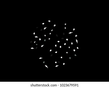 Colorful spots. Black background. Abstract print pattern. Vector illustration for celebration, party, holiday, invitation and Your project. Chaotic Decor. Modern Creative Style.