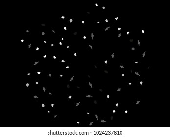 Colorful spots. Black background. Abstract print pattern. Vector illustration for celebration, party, holiday, invitation and Your project. Chaotic Decor. Modern Creative Style.