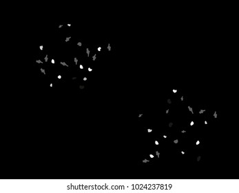 Colorful spots. Black background. Abstract print pattern. Vector illustration for celebration, party, holiday, invitation and Your project. Chaotic Decor. Modern Creative Style.