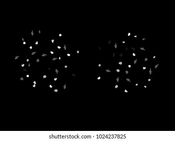 Colorful spots. Black background. Abstract print pattern. Vector illustration for celebration, party, holiday, invitation and Your project. Chaotic Decor. Modern Creative Style.