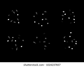 Colorful spots. Black background. Abstract print pattern. Vector illustration for celebration, party, holiday, invitation and Your project. Chaotic Decor. Modern Creative Style.