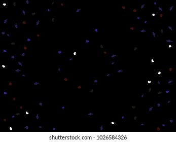 Colorful spots. Black background. Abstract print pattern. Vector illustration for celebration, party, holiday, invitation and Your project. Chaotic Decor. Modern Creative Style.