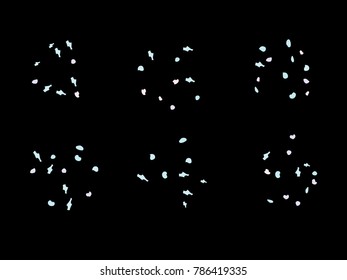 Colorful spots. Black background. Abstract print pattern. Vector illustration for celebration, party, holiday, invitation and Your project. Chaotic Decor. Modern Creative Style.