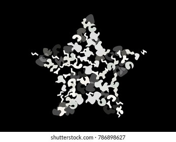 Colorful spots. Black background. Abstract print pattern. Vector illustration for celebration, party, holiday, invitation and Your project. Chaotic Decor. Modern Creative Style.