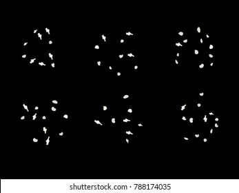 Colorful spots. Black background. Abstract print pattern. Vector illustration for celebration, party, holiday, invitation and Your project. Chaotic Decor. Modern Creative Style.