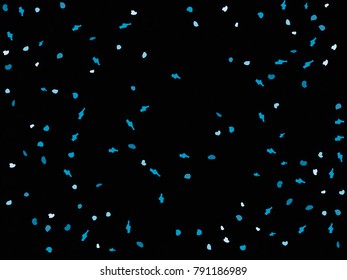 Colorful spots. Black background. Abstract print pattern. Vector illustration for celebration, party, holiday, invitation and Your project. Chaotic Decor. Modern Creative Style.