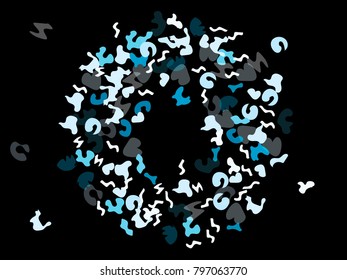 Colorful spots. Black background. Abstract print pattern. Vector illustration for celebration, party, holiday, invitation and Your project. Chaotic Decor. Modern Creative Style.