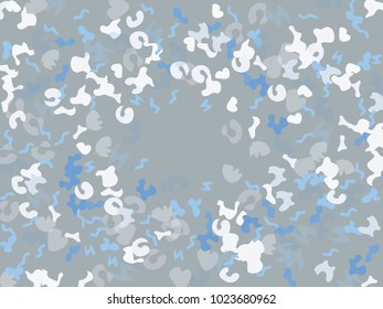 Colorful spots. Gentle Grey background. Abstract print pattern. Vector illustration for celebration, party, holiday, invitation and Your project. Chaotic Decor. Modern Creative Style.