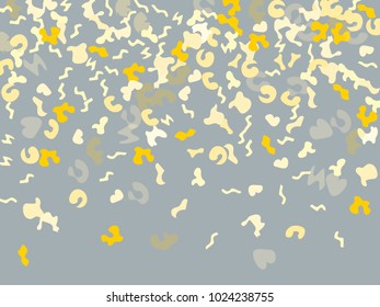 Colorful spots. Gentle Grey background. Abstract print pattern. Vector illustration for celebration, party, holiday, invitation and Your project. Chaotic Decor. Modern Creative Style.